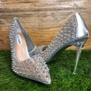 New Steve Madden Womens Vari03s1 Clear Pumps Size 8.0